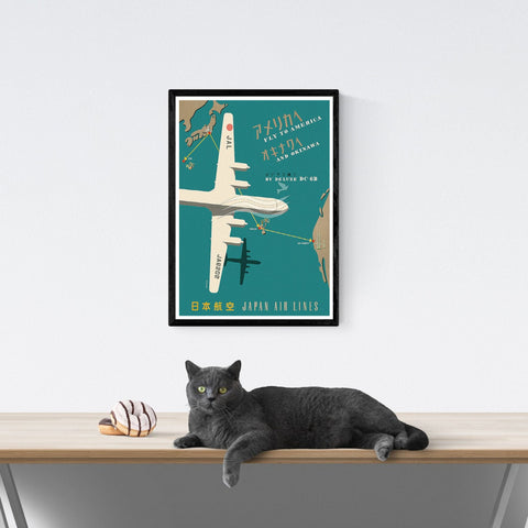 Póster de viaje vintage | Japón | Estilo Art Déco |Aerolíneas 3