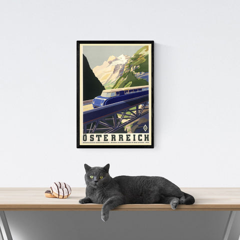 Vendimia | Viajes | Póster | Austria | Östereich | Ferrocarril | Anuncio | Arte | decoración | estilo