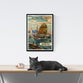 Vintage | Travel | Poster | Hong | Kong | Qantas | Airline | art | Deco | style | Port