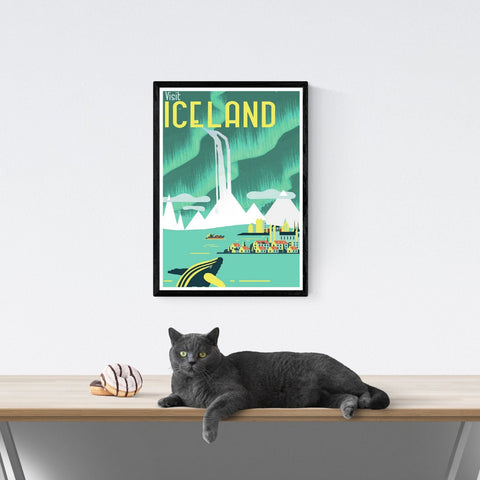 Vintage | Travel | Poster | Iceland | Art | deco | style | Print | 2
