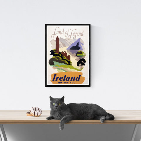 Póster de viaje vintage | Irlanda | Reino Unido | Estilo art déco