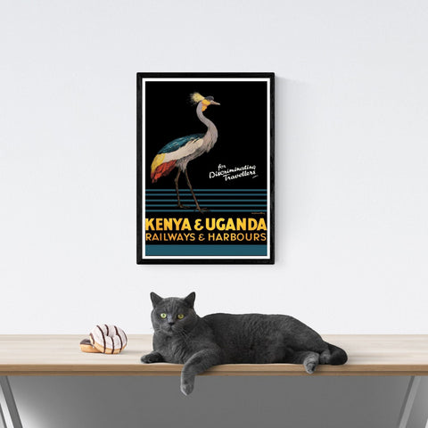 Póster de viaje vintage | Kenia | Uganda | Estilo art déco