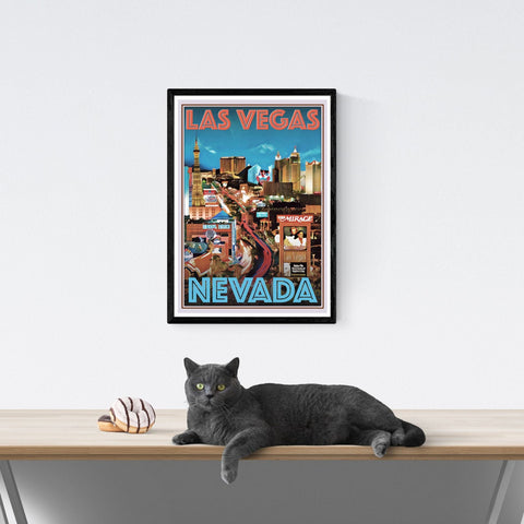 Póster de viaje vintage | Las Vegas | Nevada | Estados Unidos | Estilo art déco 2
