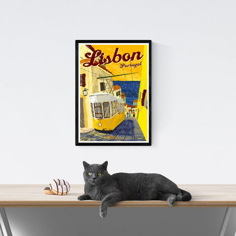 Póster de viaje vintage | Lisboa | Portugal | Estilo art déco