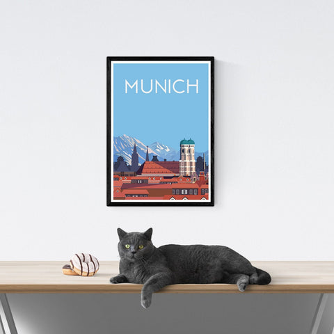 Póster de viaje vintage | Múnich | Alemania