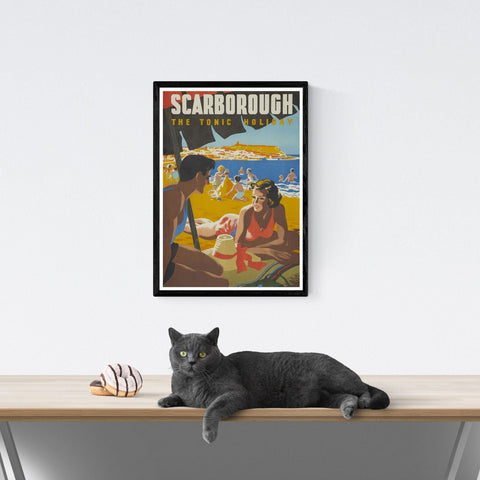 Póster de viaje vintage | Scarborough | Estilo art déco