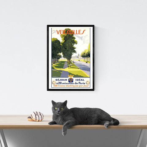 Vintage Travel Poster | Versailles | France  | Art deco style