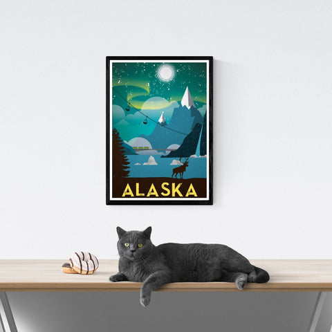 Vintage Travel Poster |Alaska| USA|  Art Deco