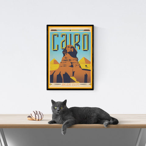 Vendimia | Viajes | Póster | Egipto | El Cairo | Pirámides | arte | Decoración | estilo | 2