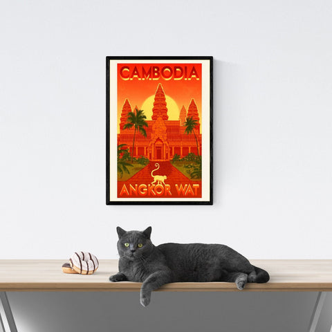 Póster de viaje vintage | Camboya
