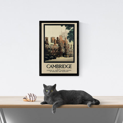Póster de viaje vintage | Cambridge | Ferrocarril