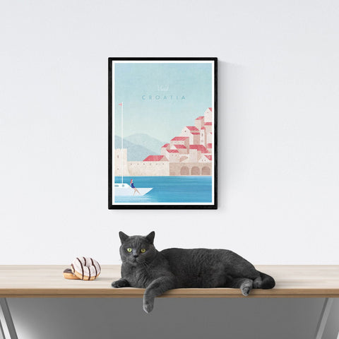 Póster de viaje vintage | Croacia | estilo art déco
