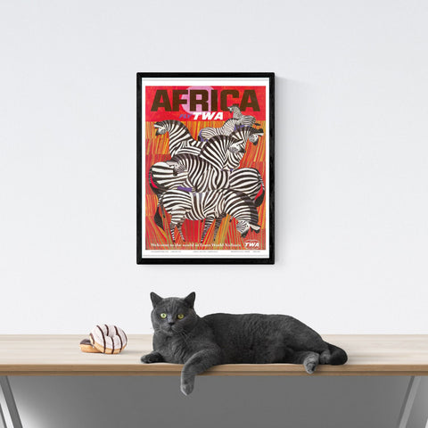Póster de viaje vintage | África | TWA| Aerolínea