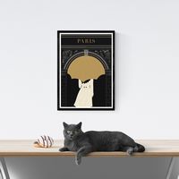 Póster de viaje vintage | París | Francia | Arte deco