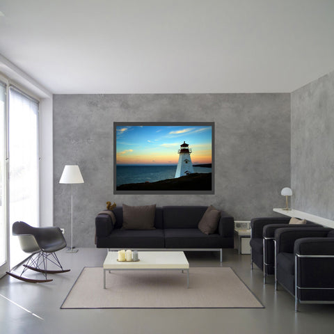 Faro al atardecer | Paisaje marino | cartel total