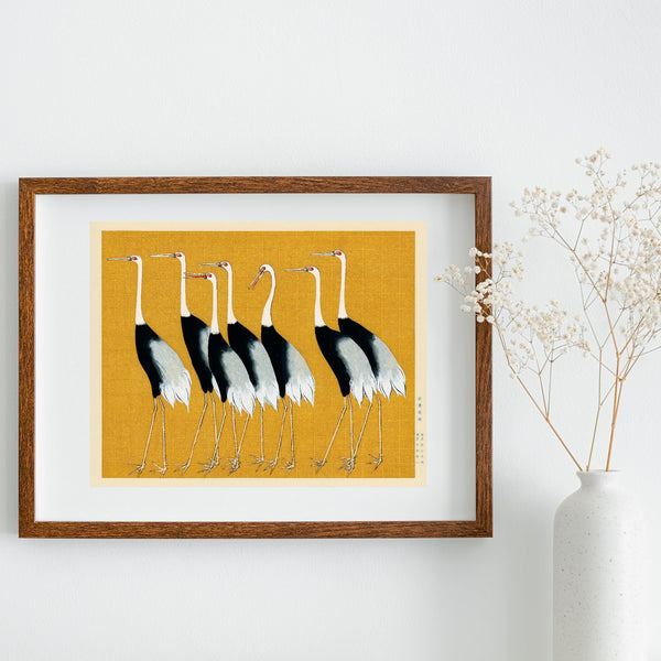 Vintage Cranes Bird print/poster - Flock of Cranes Wallart - Ogata Korin - Wading birds | Japanese Art | Vintage birds | Illustrations | Totalposter