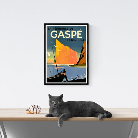 Península de Gaspé | Póster de viaje vintage | Canadá | Viajes | cartel total