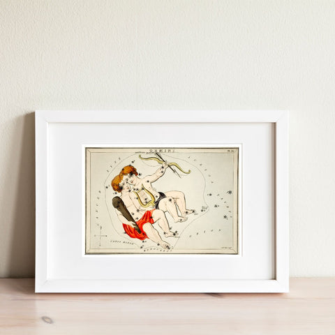 Ilustración vintage del zodiaco Géminis | Decoración del hogar | cartel total