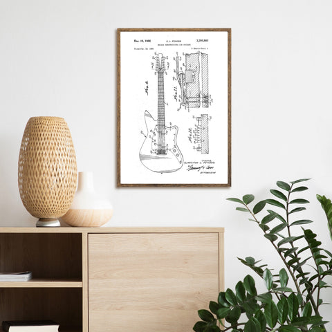 Patentes de guitarra 1966 Guitarra eléctrica Fender | Ilustraciones | cartel total