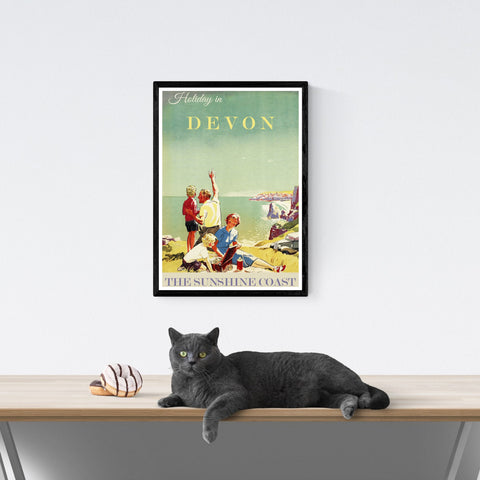Devon | Póster de viaje vintage | Inglaterra | Viajes | cartel total