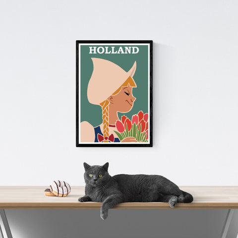 Holanda | Póster de viaje vintage | Viajes | cartel total