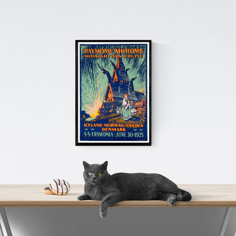 Póster de viaje vintage | nórdico | Dinamarca | Finlandia | Islandia | Noruega | Suecia | Estilo art déco
