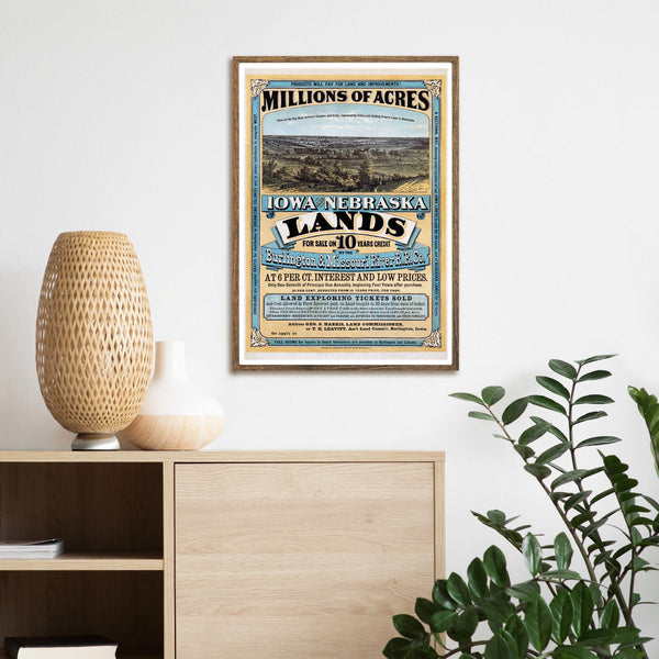 Vintage Travel Poster | Iowa Nebraska Burlington Missouri River | USA | Art Deco style