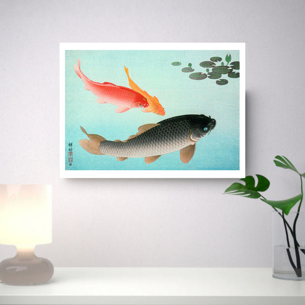 Koi Carp Fish | Japan Nippon Art | Vintage Wallart | Nature | Totalposter