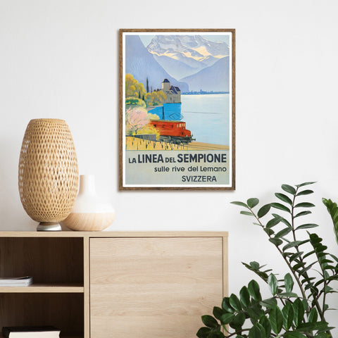 Póster de viaje vintage | Ferrocarriles | Suiza | Arte deco