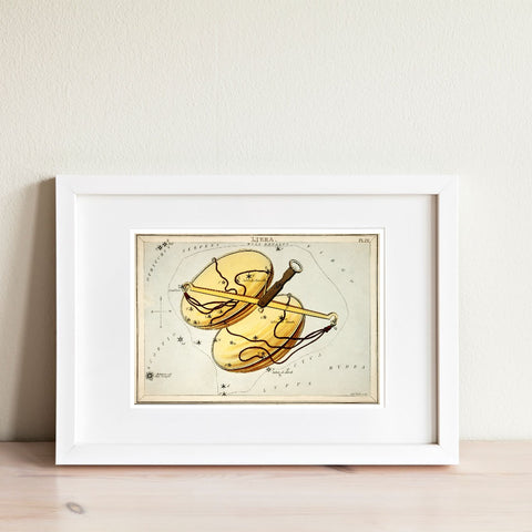 Ilustración del zodiaco Libra vintage | Decoración del hogar | cartel total