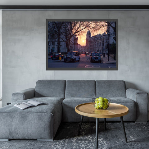 Taxis al amanecer | Londres | Paisaje urbano | cartel total