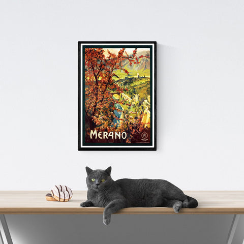 Póster de viaje vintage | Merano | Italia | Italia | Estilo art déco