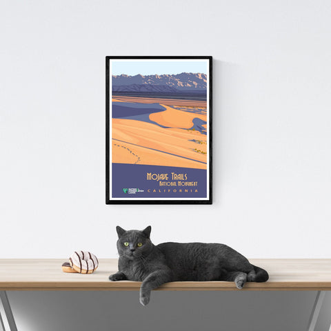 Póster de viaje vintage | Senderos de Mojave | California Estados Unidos | Estilo art déco