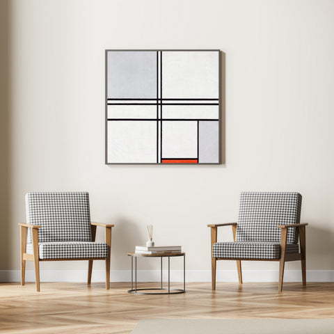 Composición de Piet Mondrian (Nº 1) Gris y rojo (1935) imprimir | Decoración del hogar | cartel total