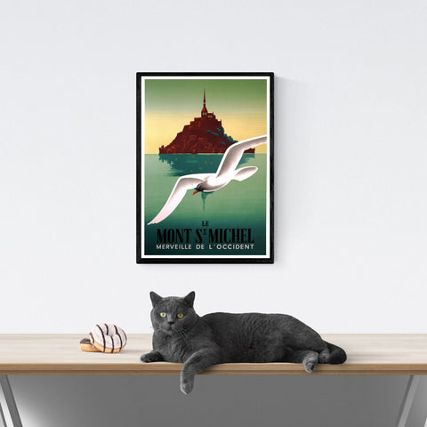 Póster de viaje vintage | Monte San Miguel | Francia | Estilo art déco