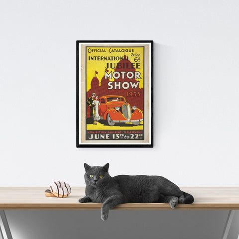 Vendimia | Viajes | Póster | 1935 | Internacional | Motor | Mostrar | Melbourne | Australia | Automóvil | arte | Decoración | estilo