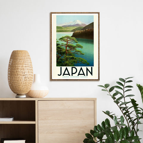 Póster de viaje Japón | Monte Inigualable | Arte japonés | japonés | Ferrocarril | cartel total