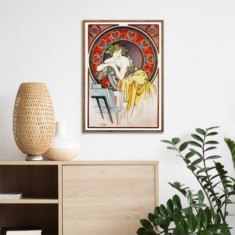 Impresión vintage de amapolas de Alphonse Mucha | Decoración del hogar | cartel total