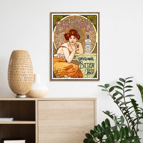 Vintage Alphonse Mucha Beechers Original Amargo | Decoración del hogar | cartel total