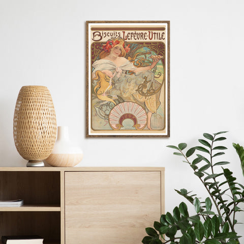 Impresión vintage de galletas Alphonse Mucha | Decoración del hogar | cartel total