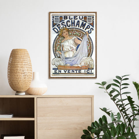 Impresión vintage de Alphonse Mucha Bleu Deschamps | Decoración del hogar | cartel total