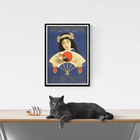 Póster de viaje vintage | Arte japonés | Japón | Barcos de vapor | Estilo Art Déco 1