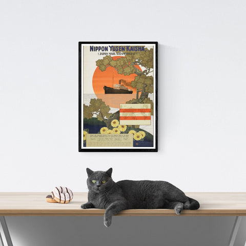 Póster de viaje vintage | Arte japonés | Japón | Barcos de vapor | Estilo Art Déco 2