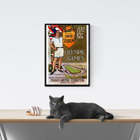 Vendimia | Viajes | Póster | olímpico | Juegos | Londres | 1908 | pastores | arbusto | Arte | decoración | estilo