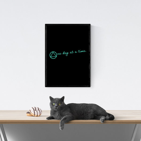 One day at a time - spiritual contemporary art print poster  | Inspirational | Recovery | Totalposter