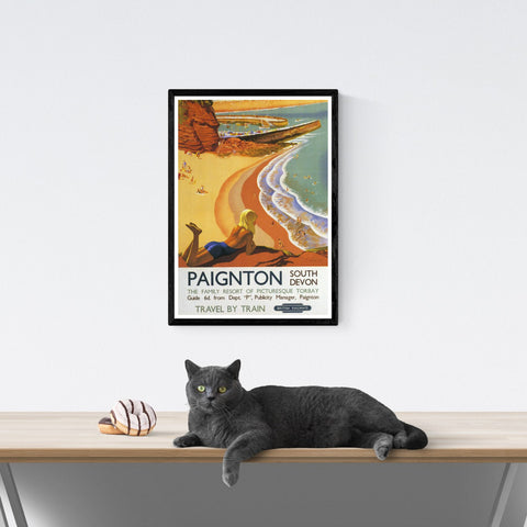 Paigntón | Póster de viaje vintage | Devon | Ferrocarril | Viajes | cartel total
