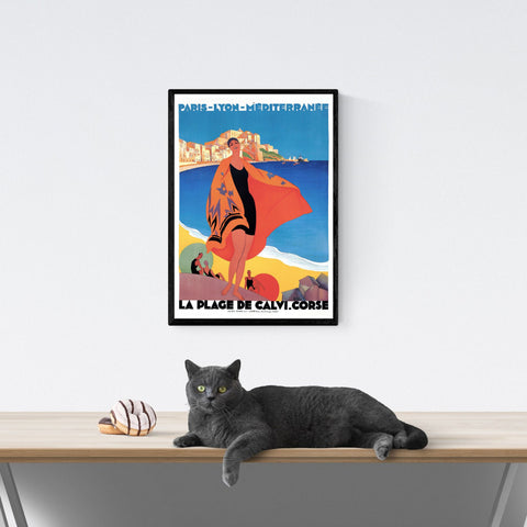 Póster de viaje vintage | París | León | Francia -| estilo art déco 1