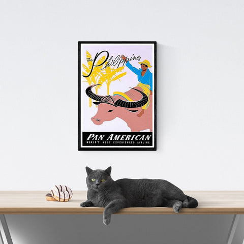 Póster de viaje vintage Filipinas | Panamericana -|Panamericana |Pan Agra | arte deco