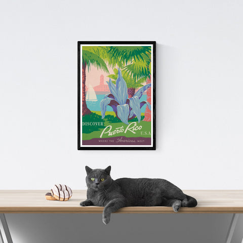 Puerto Rico| Póster de viaje vintage | Viajes | cartel total