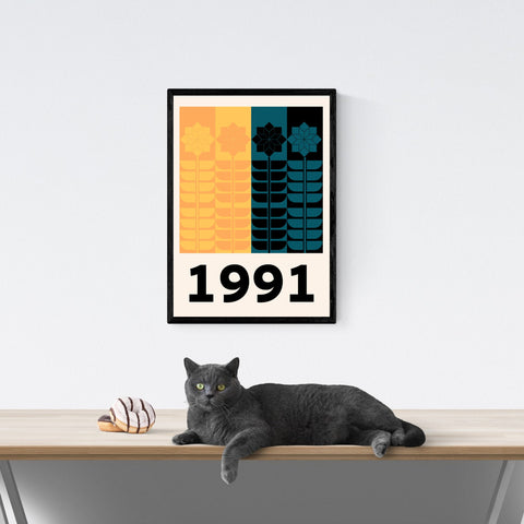 Diseño de impresión retro con año | Personalizado | cartel total